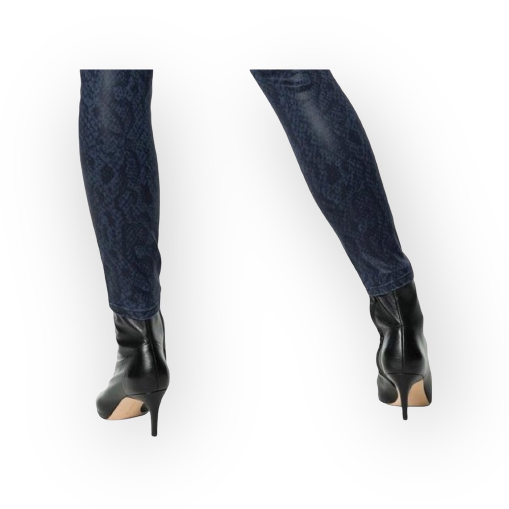 new Joe's Jeans ㋛ Charlie Skinny High Waist Jean ㋛ Coated Navy Python Print ㋛ - Picture 7 of 16